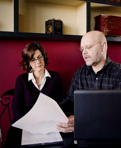 photo - David Hazard coaching an author